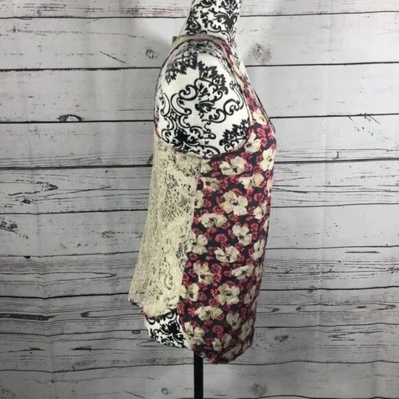 Rachel Roy Floral Lace Zipper Tank - M - Picture 12 of 13